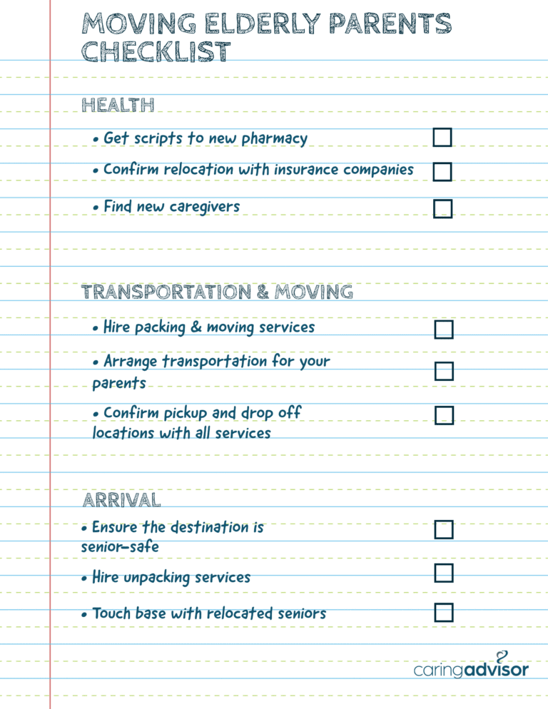 senior moving checklist